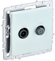 Розетка TV+SAT Оконечная без рамки IEK Brite РТВ/РСп12-БрЖ 2-м. жемчуг картинка